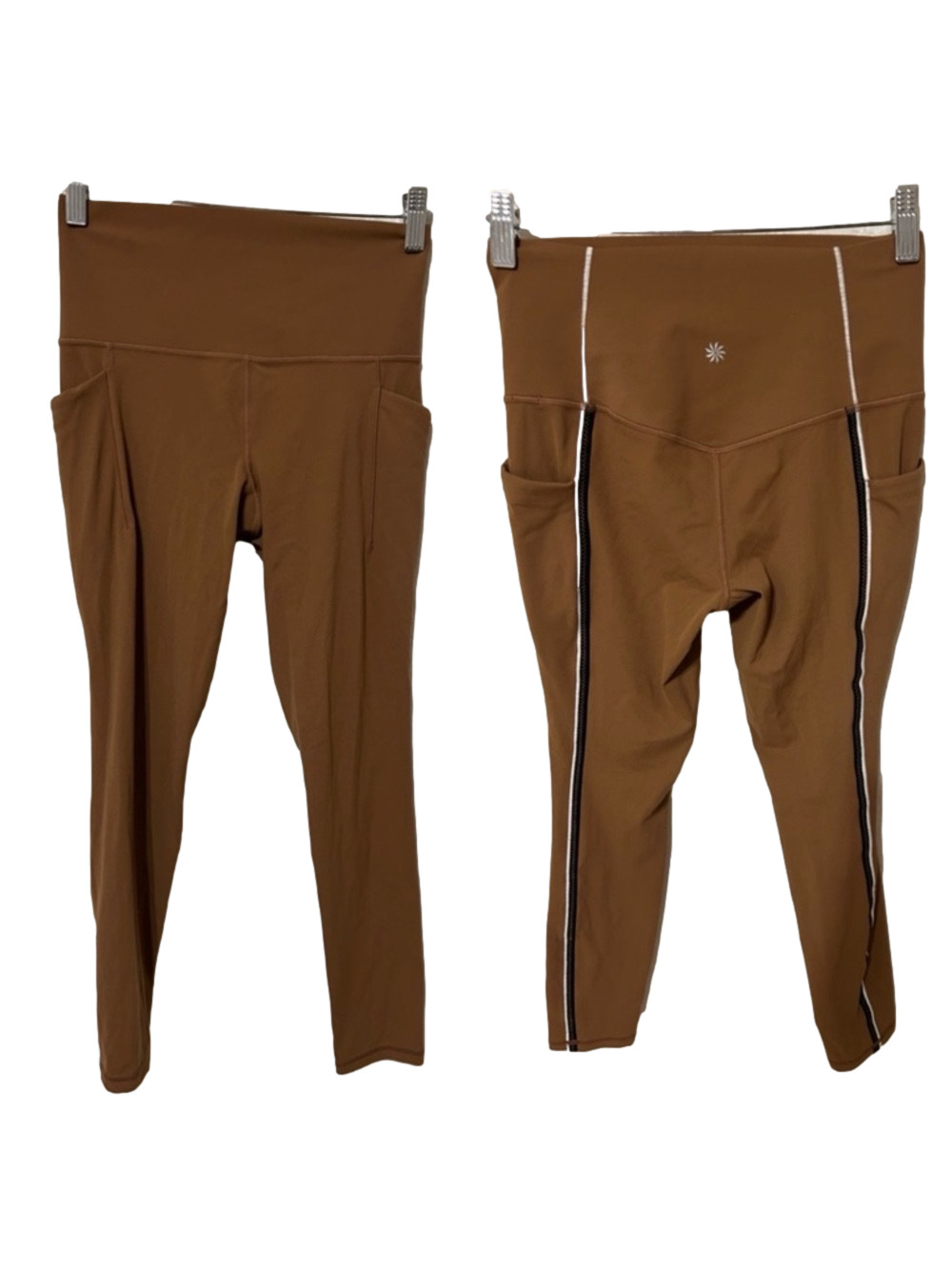 🦢ATHLETA High-Waist Brown Leggings size S GUC